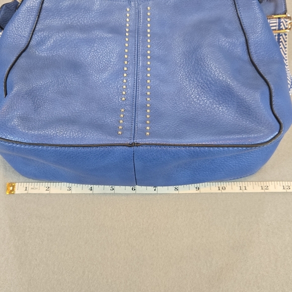 Montana West Select Blue Shoulder Bag Crossbody Strap Large Vegan Leather - Picture 2 of 10